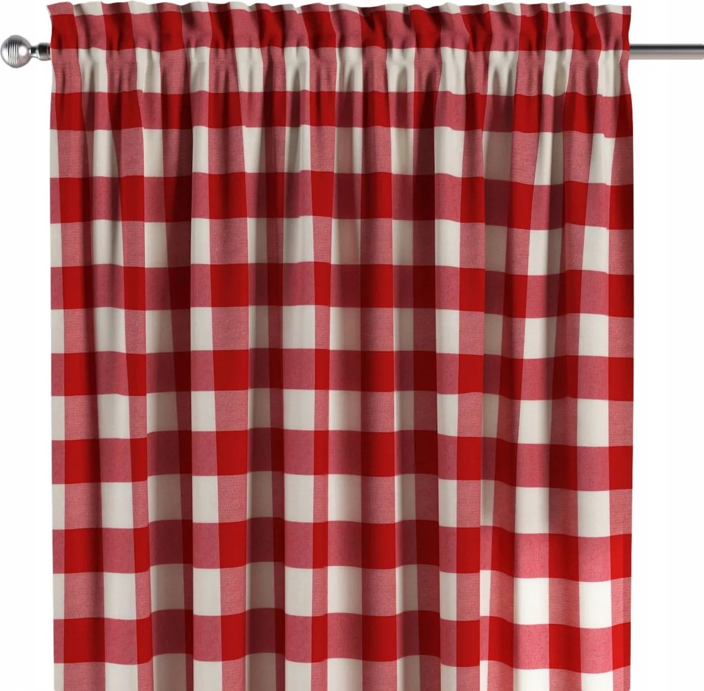 Dekoria Csatornafüggöny frufruval 1 db 130x245cm piros árnyalatok