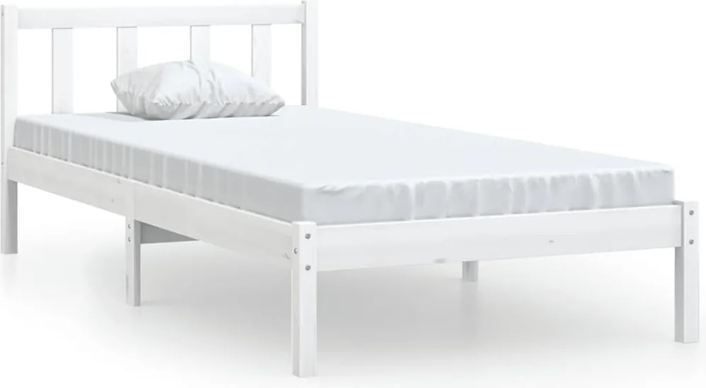 vidaXL fehér tömör fenyőfa ágykeret 90 x 200 cm