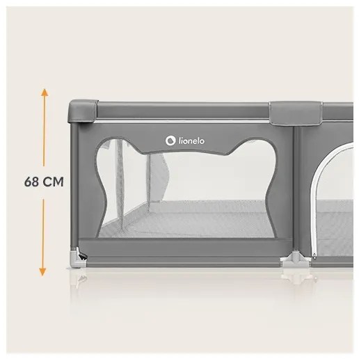 Lionelo - Járóka WILLOW XL szürke