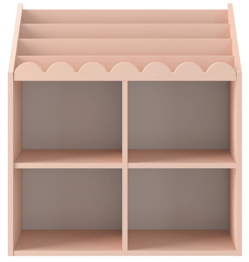 Gyerekkönyvtár BOOK NOOK SUNSET 71x76 cm, rózsaszín