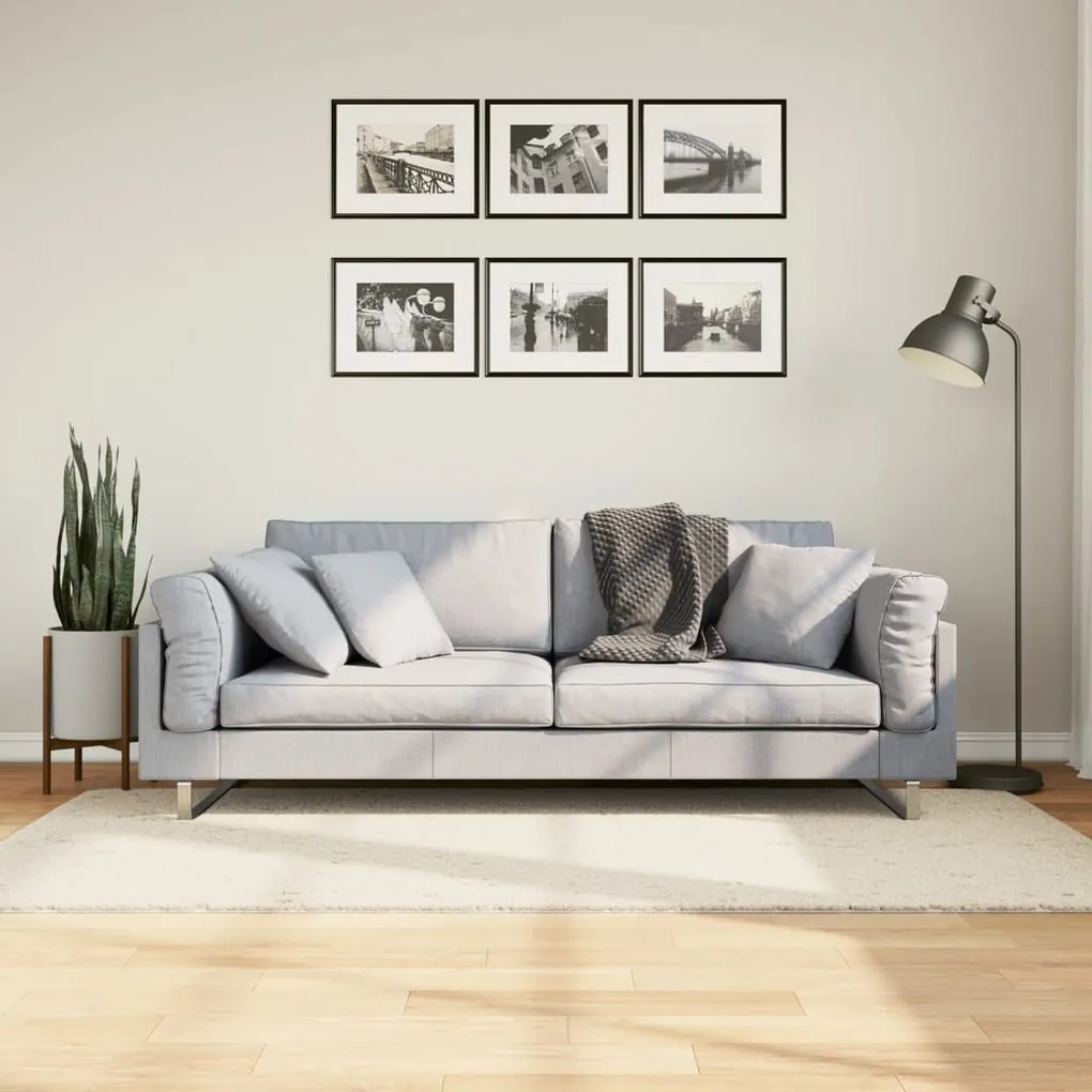 PAMPLONA krémszínű magas szálú bolyhos modern szőnyeg 100x200cm