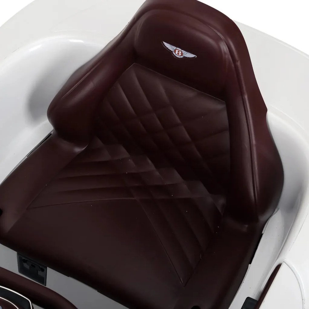 HOMCOM Elektromos gyerekautó Bentley GT, 2.4G távirányítóval, MP3, zene, kürt, LED fények, fehér