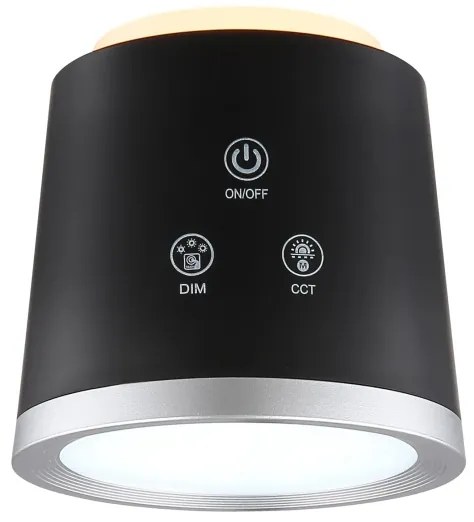 Globo 58454B - MEEYA LED érintős asztali lámpa, 6W, 3,7V, fekete