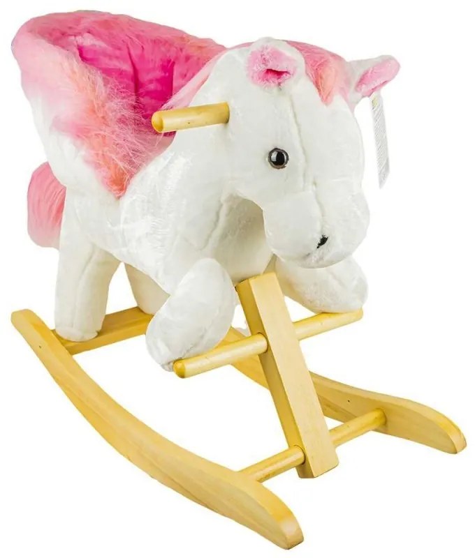 Rózsaszín ló hintaszék kicsiknek, 60x34x45 cm, zenei effektek, biztonsági övek
