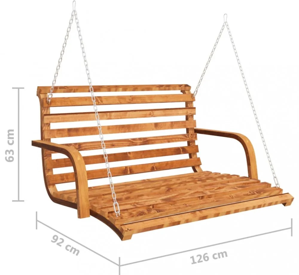 tömör hajlított fa hintapad tíkfa kivitelezéssel 126x63x92 cm