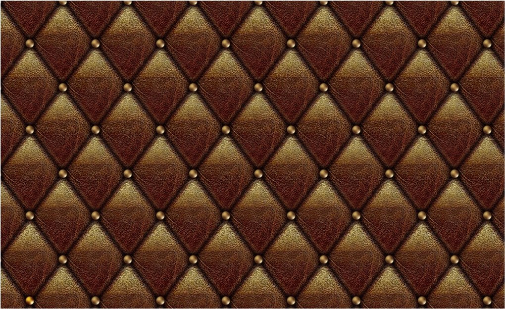 Tapéta Bőr kárpit rombusz arany szegecsekkel 368x254 vinil +ragasztó