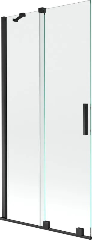 Mexen Velar 2 szárnyú toló kádparaván 90 x 150 cm, átlátszó, fekete - 896-090-000-01-70