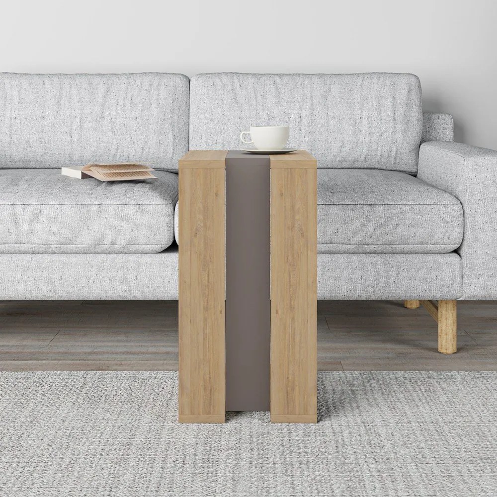 Tárolóasztal tölgyfa dekorral 40x30 cm Macha – Marckeric