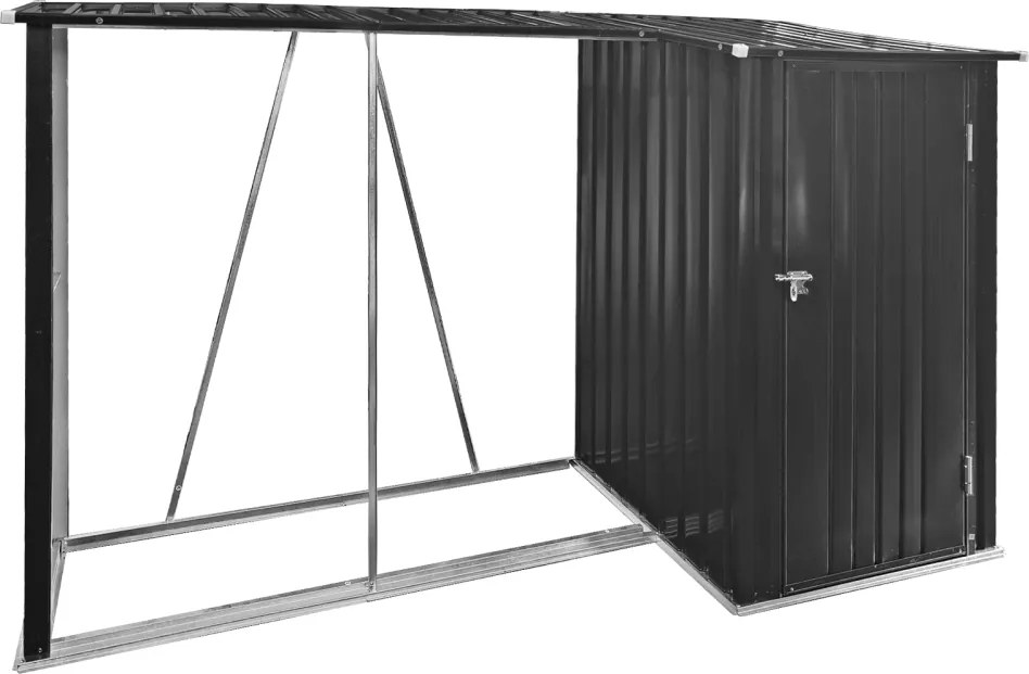 Fatároló fészerrel, 270x104x159 cm, antracit, ARPOL TYP 2