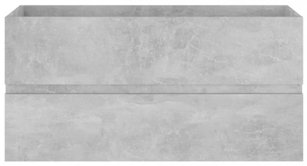 betonszürke szerelt fa mosdószekrény 90 x 38,5 x 45 cm