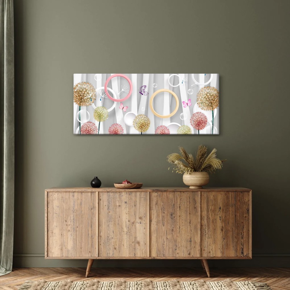 Absztrakt pitypangos kép (120x50 cm)