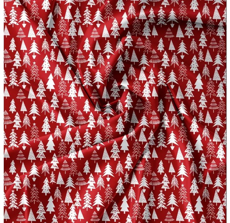 KARÁCSONYFÁK piros pamut ágyneműhuzat Ágyneműhuzat mérete: 70 x 90 cm | 140 x 220 cm