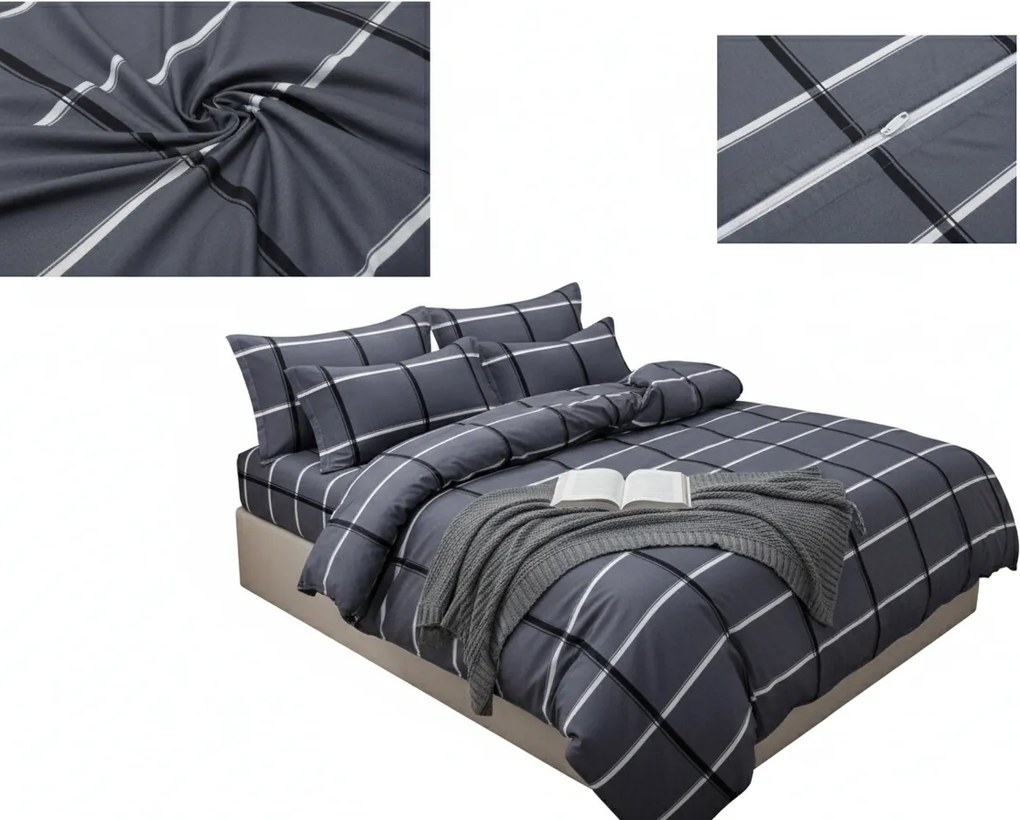 Ágynemű Garnitúra 220x200cm Pamut Szatén Párna 70x80cm 200/220