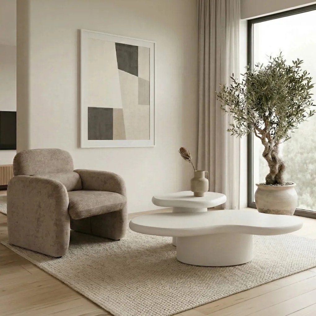 Dohányzóasztal szett fehér színben - ROSALIE