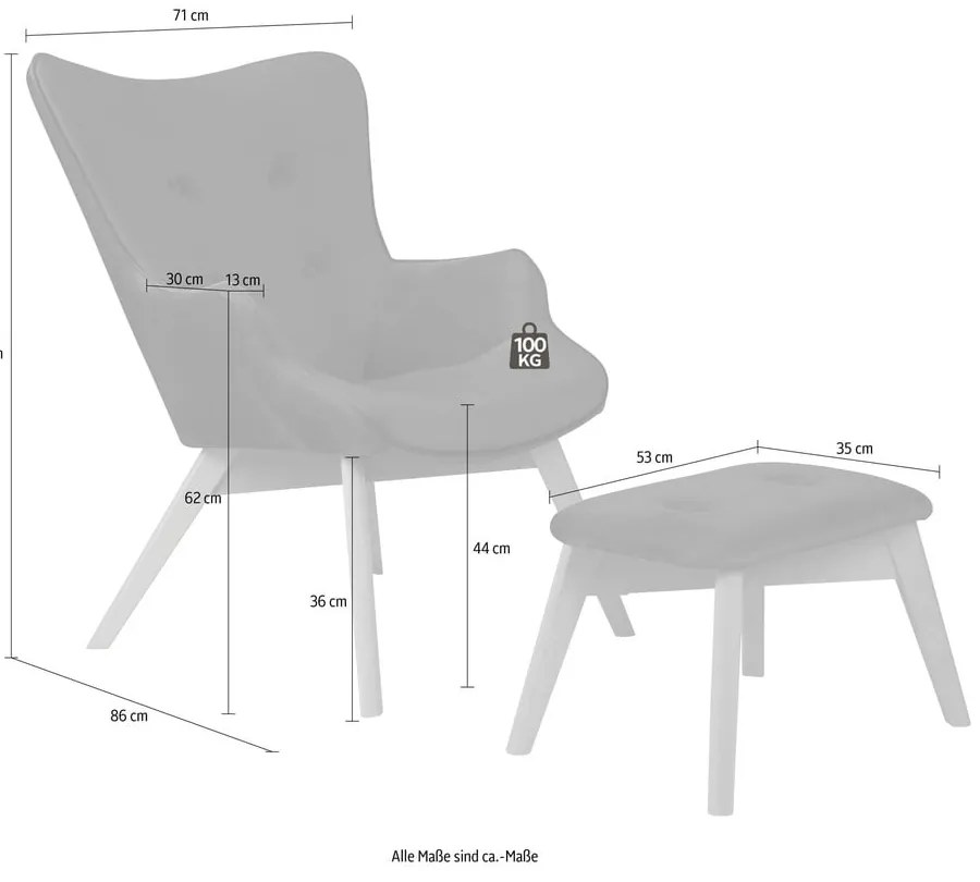 Sötétzöld bársony fotel lábtartóval Niko – Ropez