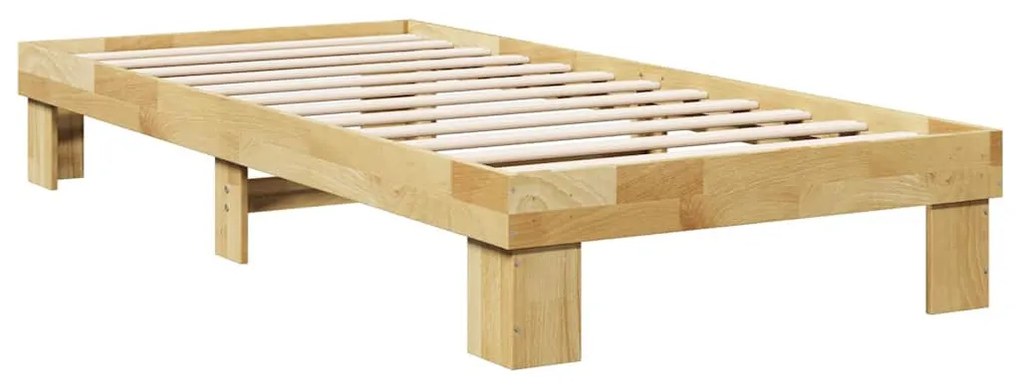 ágykeret matrac nélkül 75x190 cm tömör fa tölgyfa