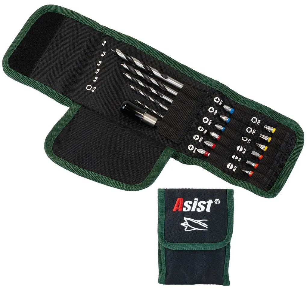 ASIST Fafúró készlet 18db + tárolótáska övcsipesszel