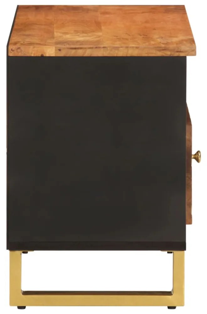 barna és barna tömör mangófa TV-szekrény 80x33,5x46 cm