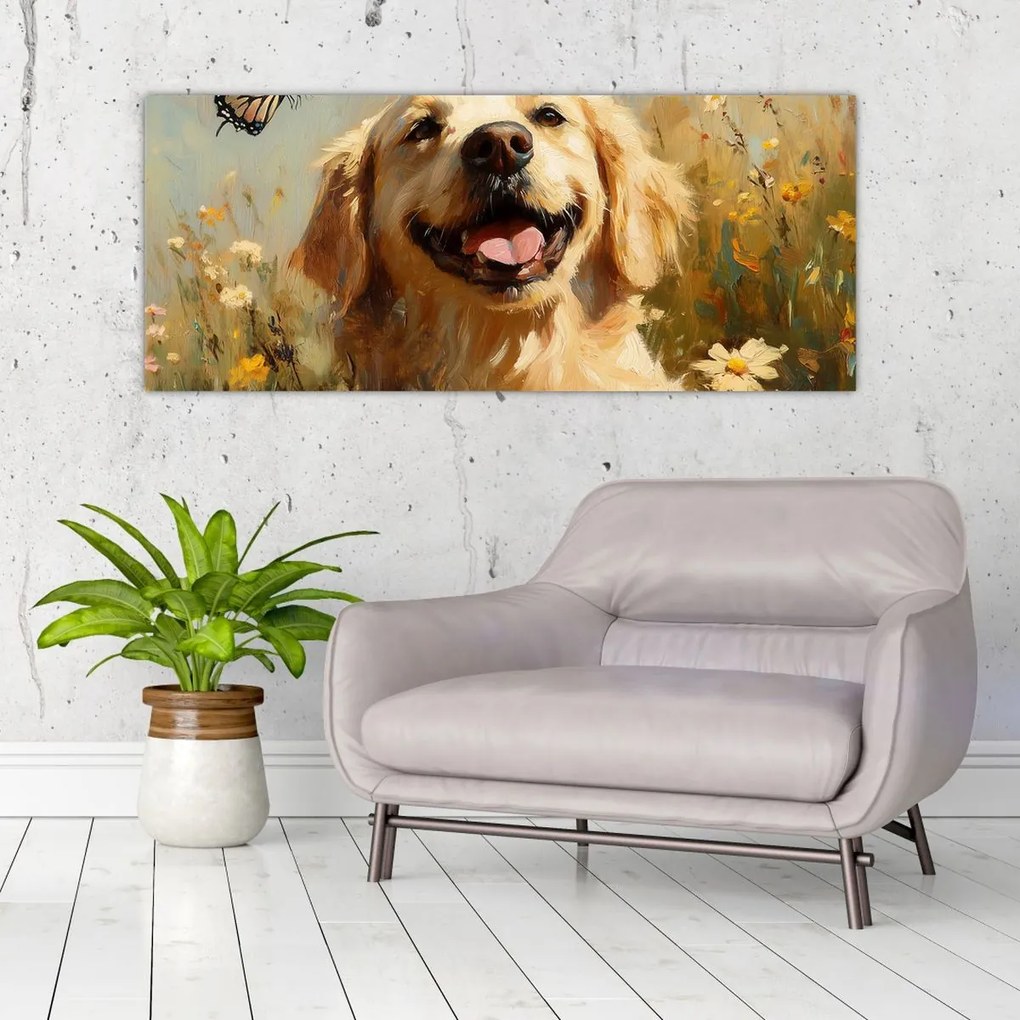 Kép - Boldog kutyus (120x50 cm)