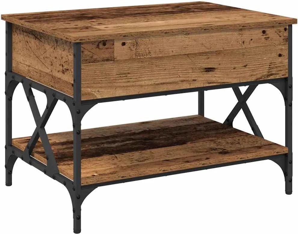 vidaXL Dohányzóasztal Öreg fa 70x50x50cm Faanyag