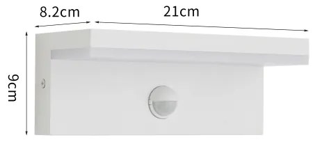 Brilagi -LED Kültéri fali lámpa érzékelővel TESSI LED/10W/230V fehér IP54