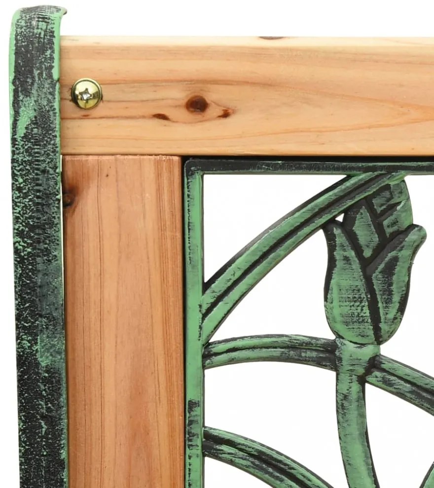 öntöttvas és tömör fenyőfa kerti pad 122 cm