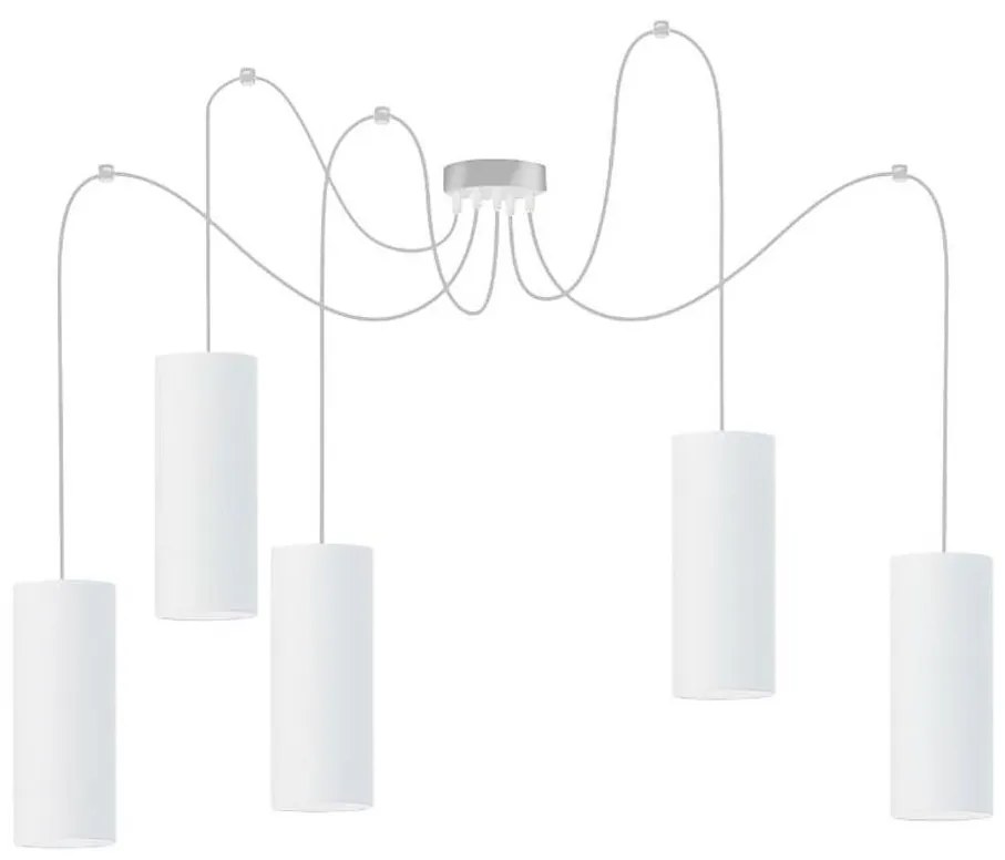 Csillár zsinóron ZIK 5xE27/40W/230V pók fehér