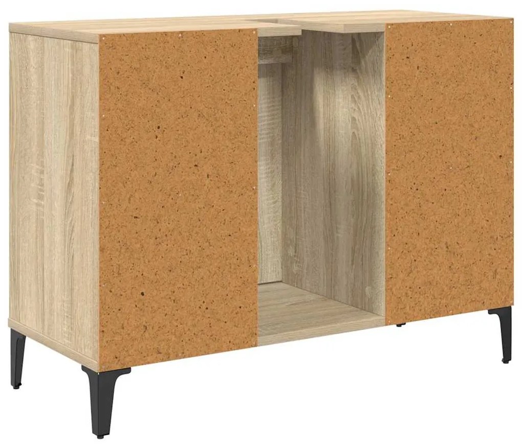vidaXL Mosdókagyló szekrény polcokkal Sonoma tölgy 80 x 33 x 60 cm