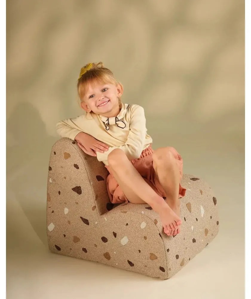 Világosbarna buklé-zsenília gyerek fotel Terrazzo Cloud – Wigiwama