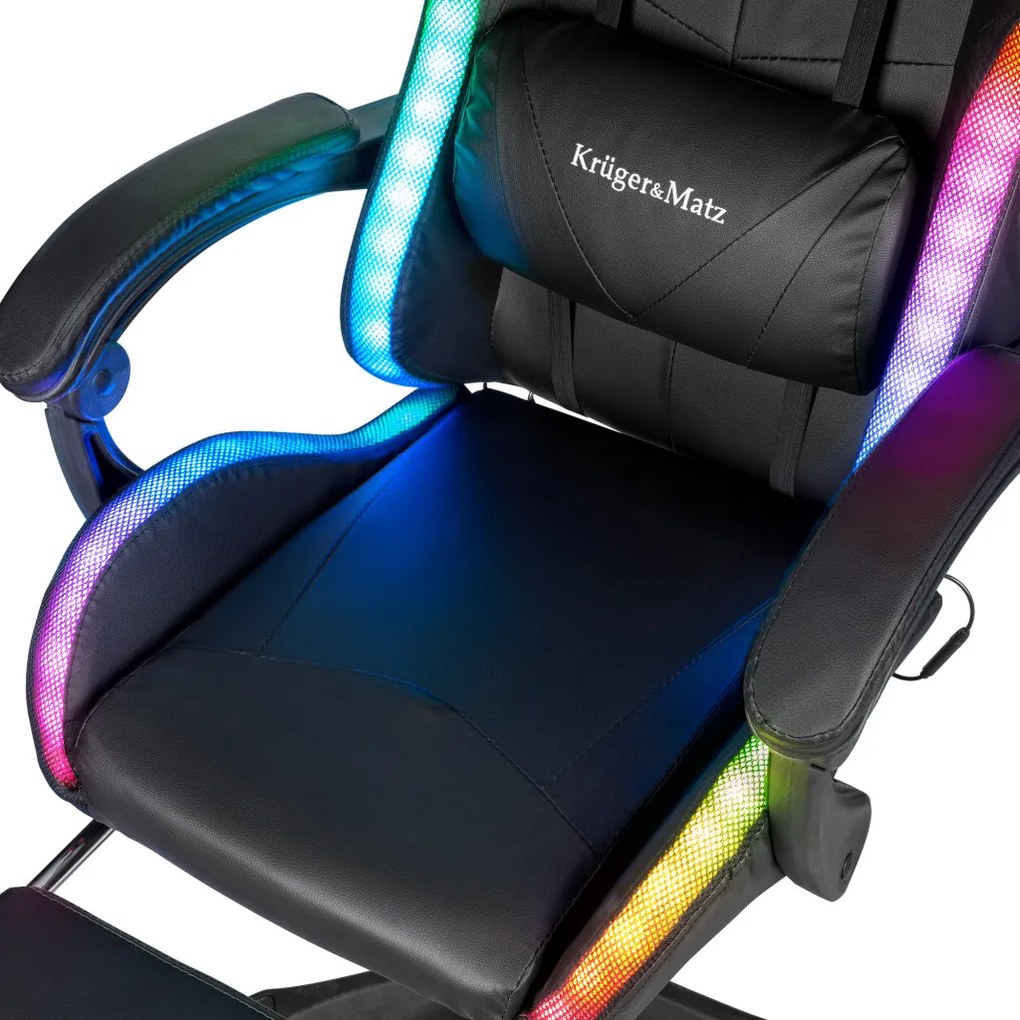 Warrior GX-150 fekete LED játékszék