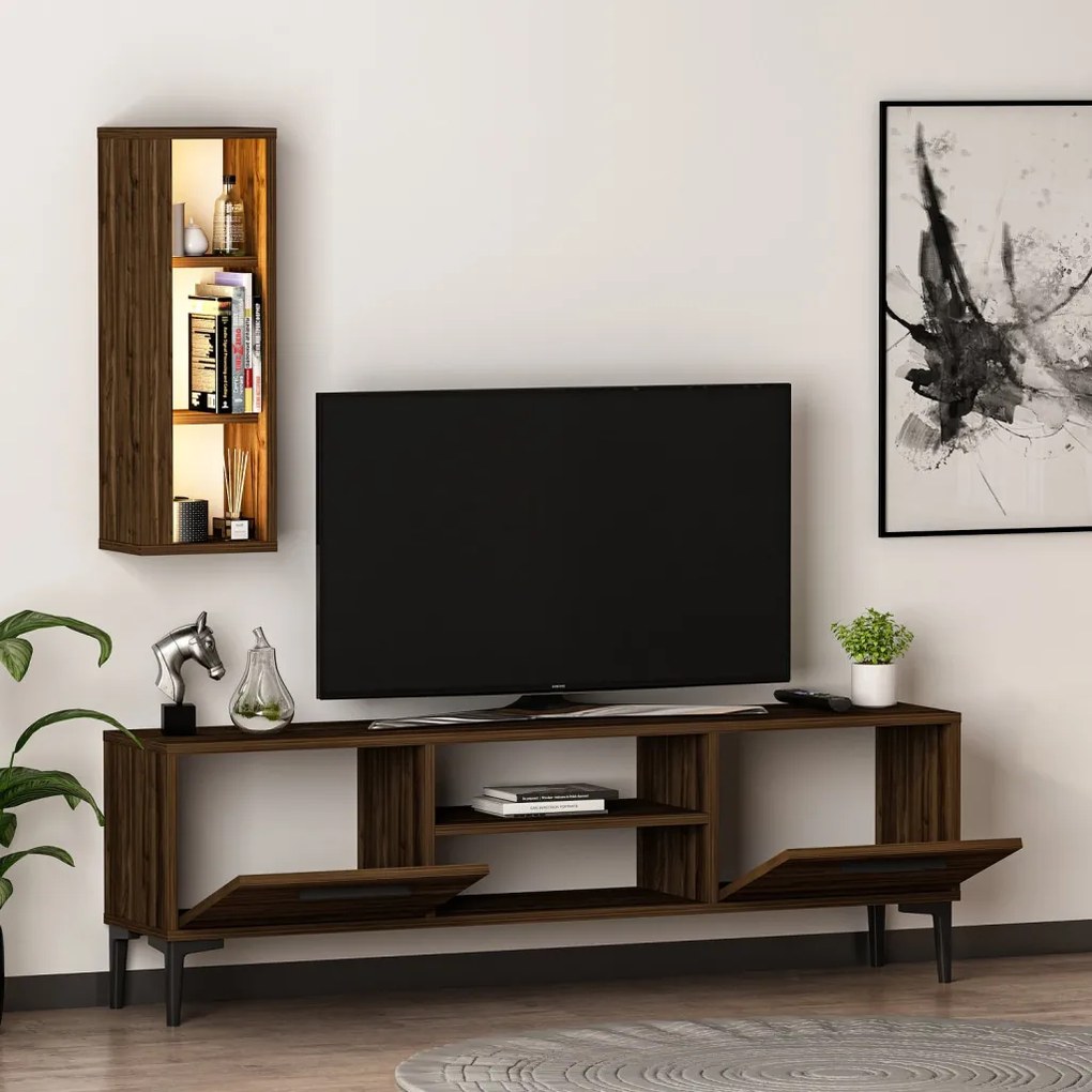 Bien TV-állvány, dió, 150 cm