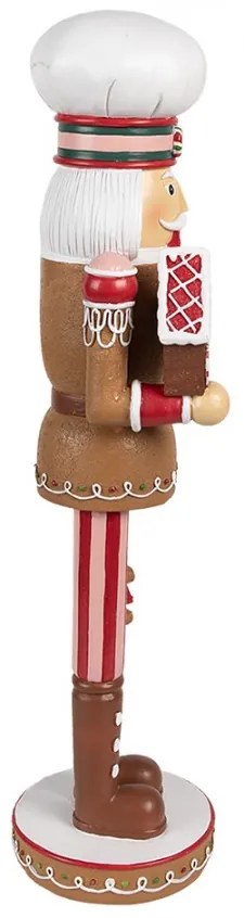 Karácsonyi diótörő figura mézeskalács ruhában mézivel 46 cm