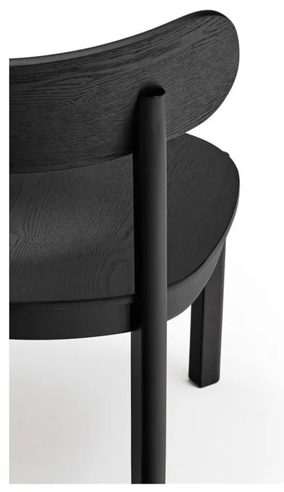 Fekete fotel kőrisfa dekorral Nara - Teulat