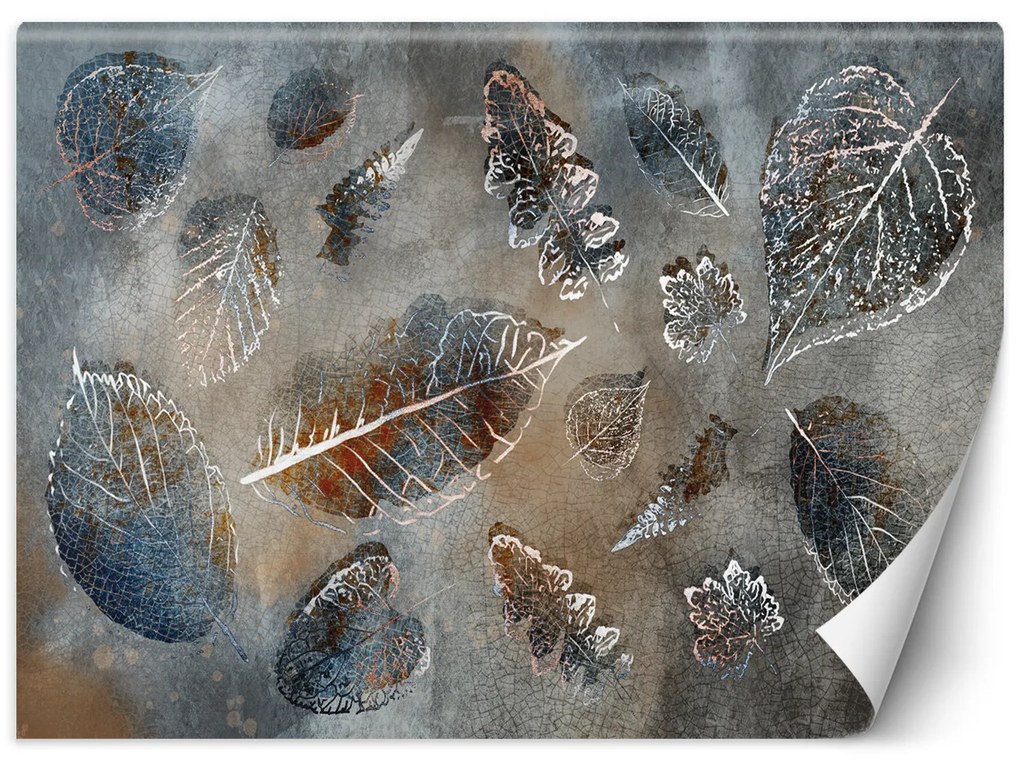 Gario Fotótapéta Szürke őszi levelek Anyag: Vlies, Méret: 300 x 210 cm