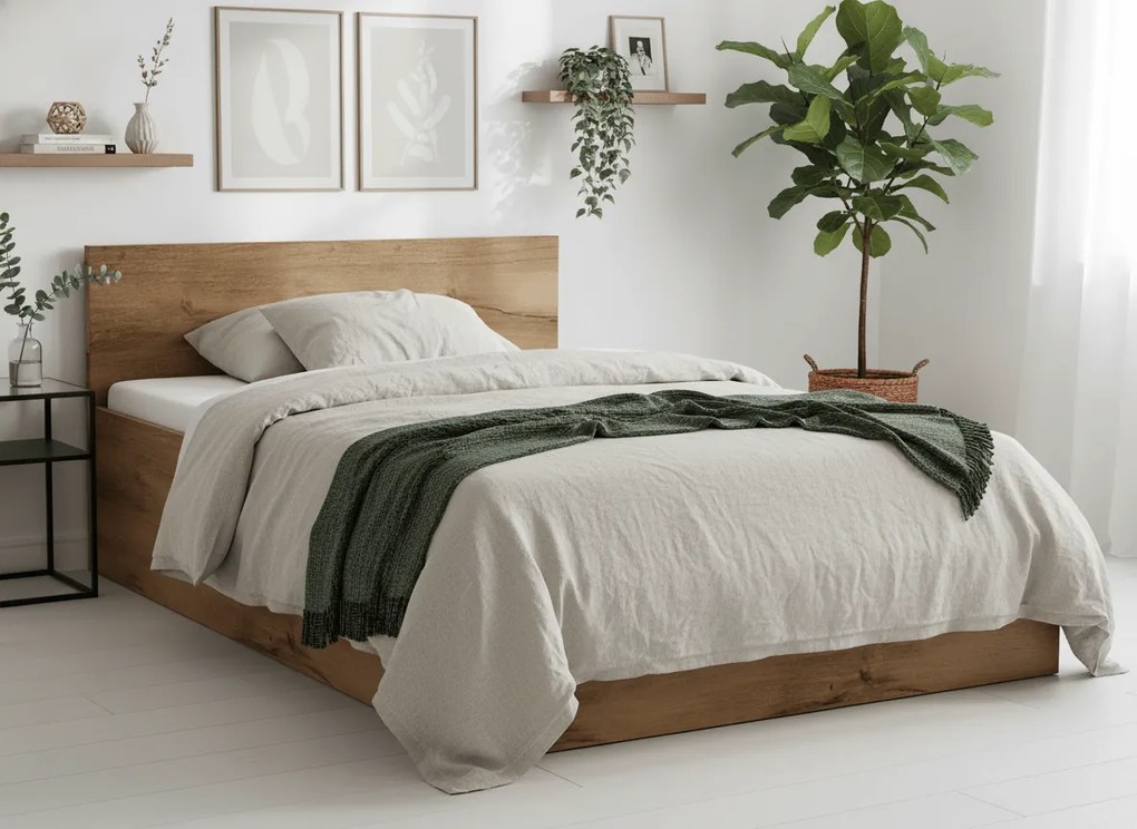 SOFIA ágy 160 x 200 cm, artisan tölgy Ágyrács: Ágyrács nélkül, Matrac: Coco Maxi 20 cm matrac