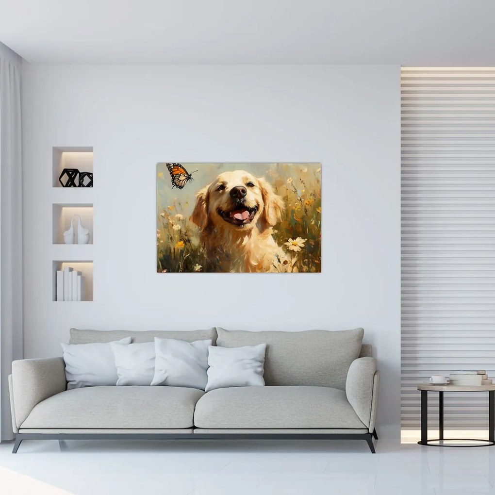 Kép - Boldog kutyus (90x60 cm)