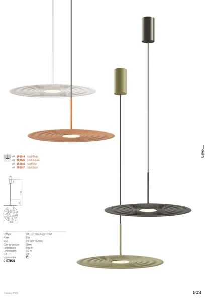 Redo 01-3047 - LED csillár kábelen LAKE LED/13W/230V CRI 90 átm. 50 cm fekete