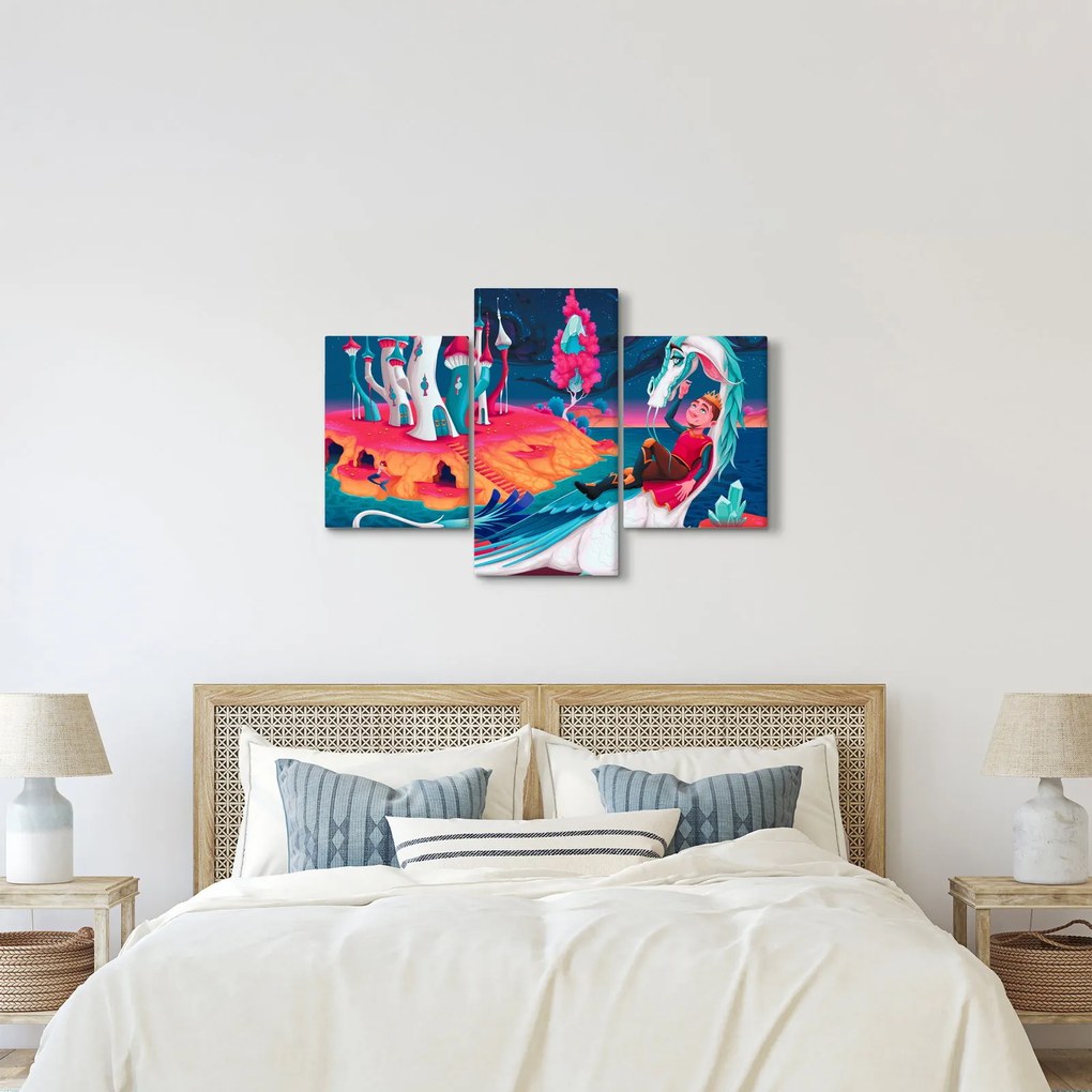 Kép - a herceg és a sárkány hercegnő (90x60 cm)