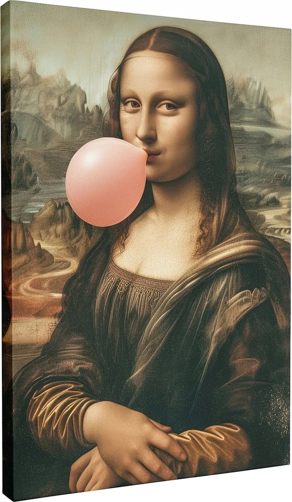 Vászonkép Vinci Mona Lisa Monalisa lufi rágógumival 80x120