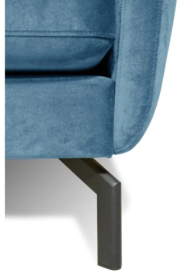 Magic kék bársony sarokkkanapé, bal oldali - Scandic