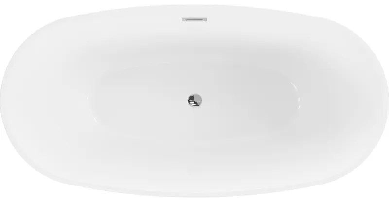 Mexen Eris, szabadon álló kád 170 x 80 cm, fehér-fekete, króm túlfolyó, 53441708075-01