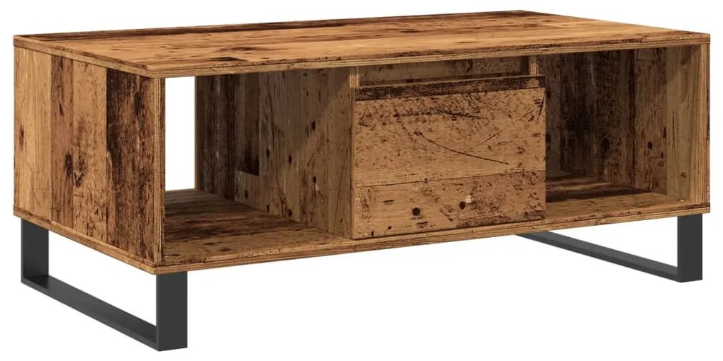 antik fa színű szerelt fa dohányzóasztal 90 x 50 x 36,5 cm
