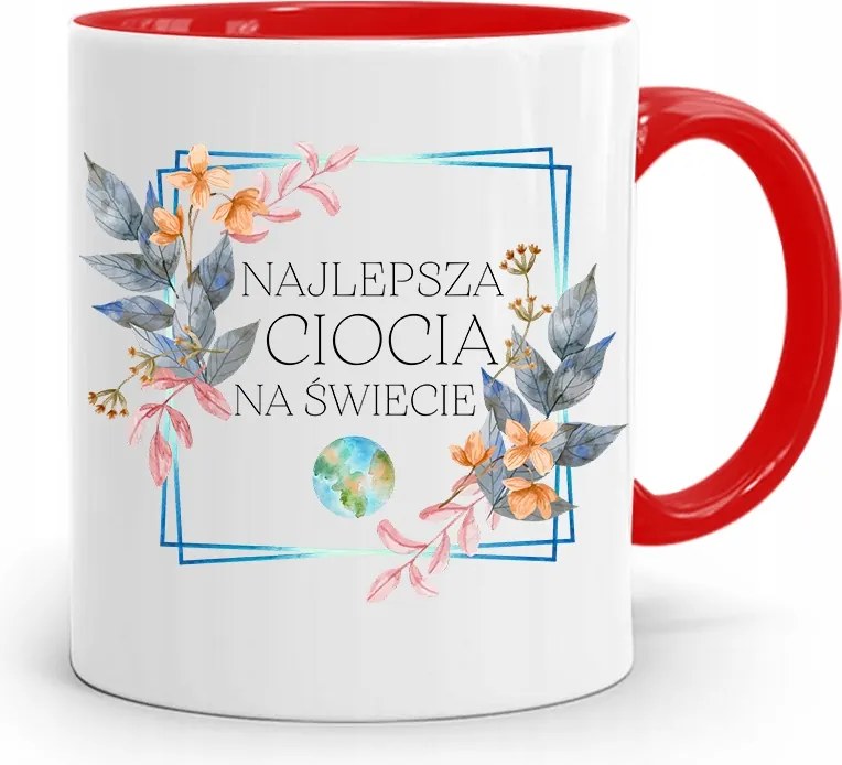 Piros Bögre Ajándék Nagynéninek A Legjobb Néni fényképes nyomtatással