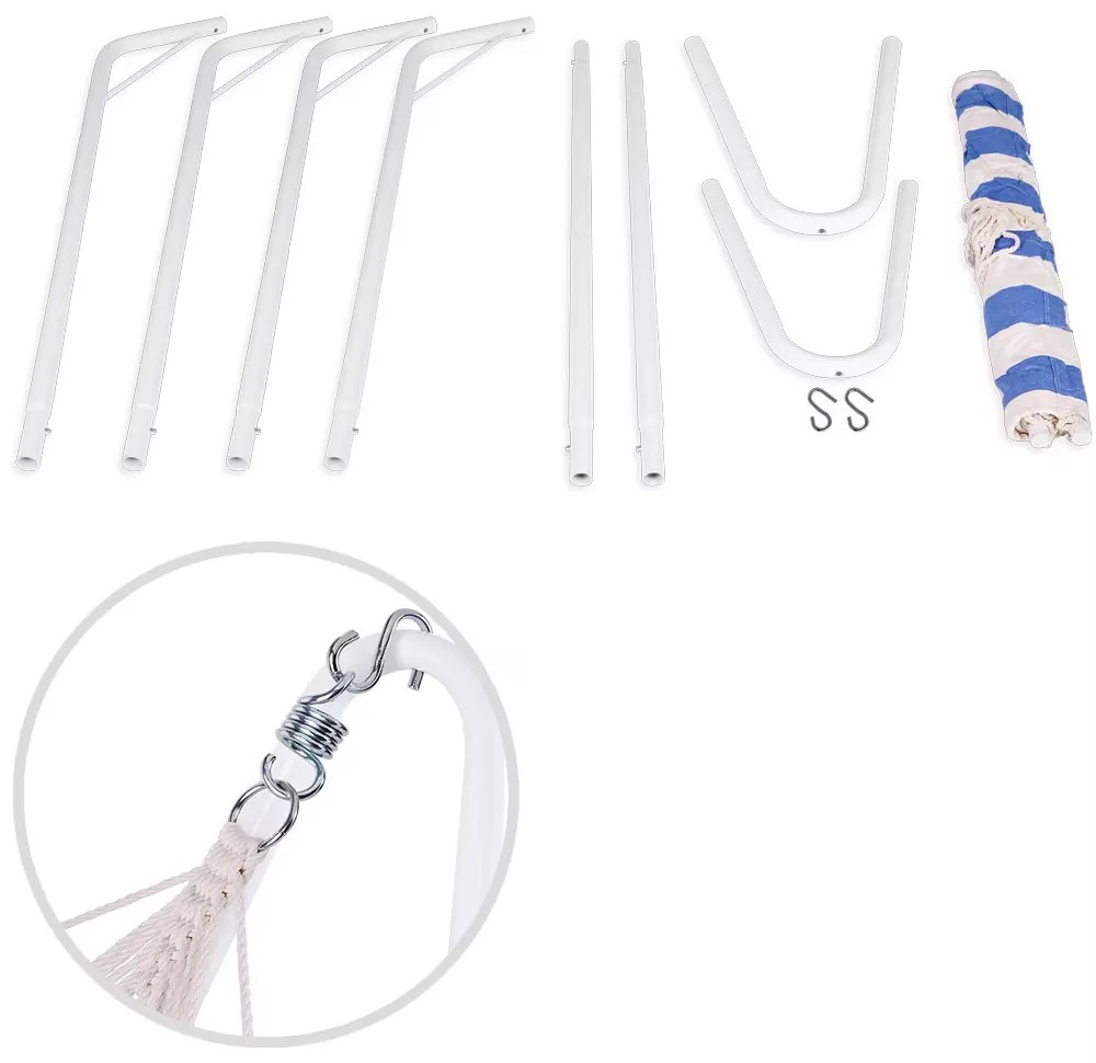 Deuba Hintaágy fém vázzal 200x80 cm - krém/kék