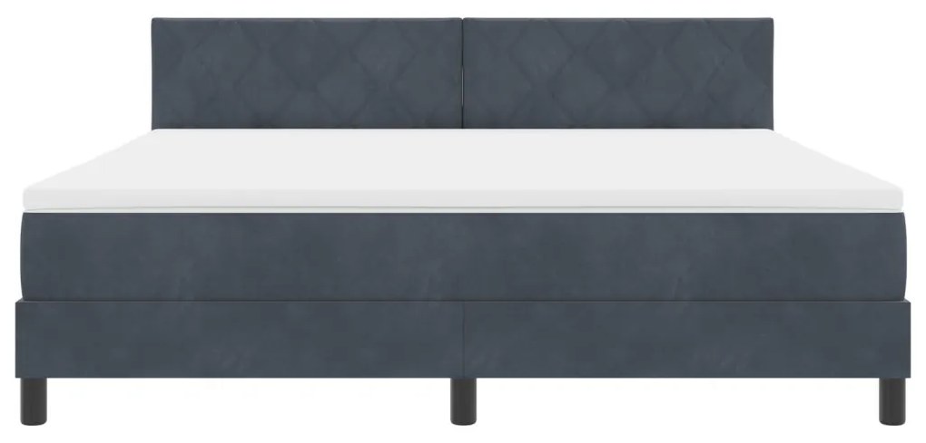 Boxspring Ágy Matrac Hosszú Szürke Bársonyos