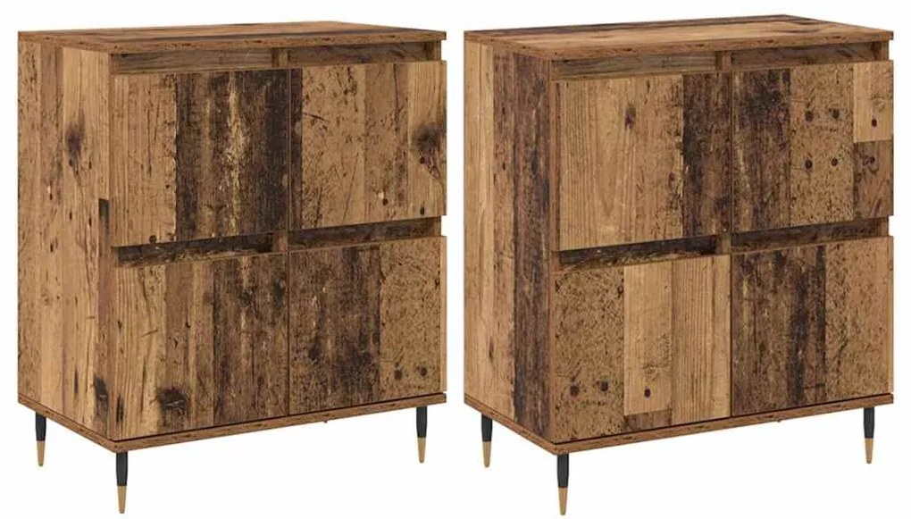 Oldalszekrények 2 pcs Régi fa 120 x 35 x 70 cm Faanyag