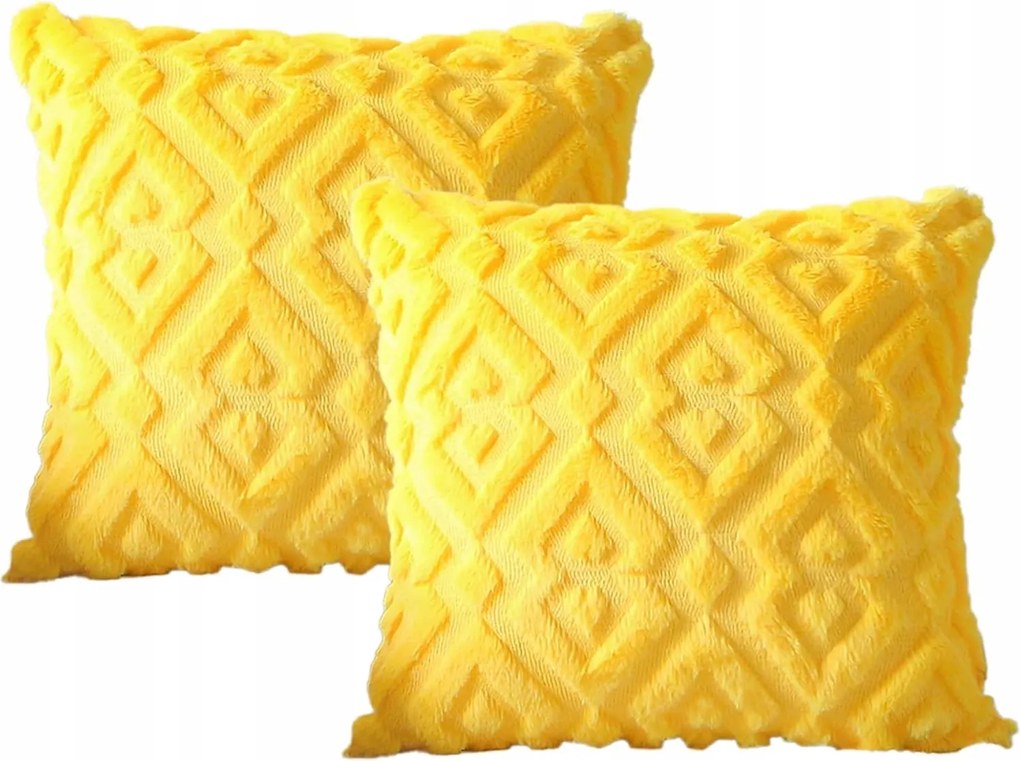P/26 Artscope 2 db gyapjú párnahuzat puha geometrikus sárga 50x50cm