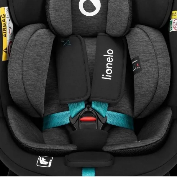 Lionelo - NAVY i-Size 40-150 cm forgatható autósülés bázissal, fekete/türkiz