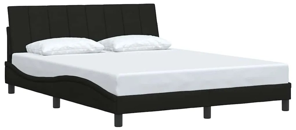 fekete szövet ágykeret matrac nélkül Hanko 160 x 200 cm