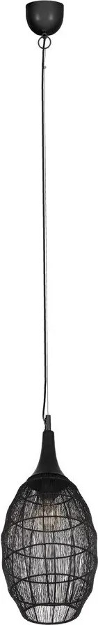 Matt fekete függőlámpa fém búrával Soraya – Trio